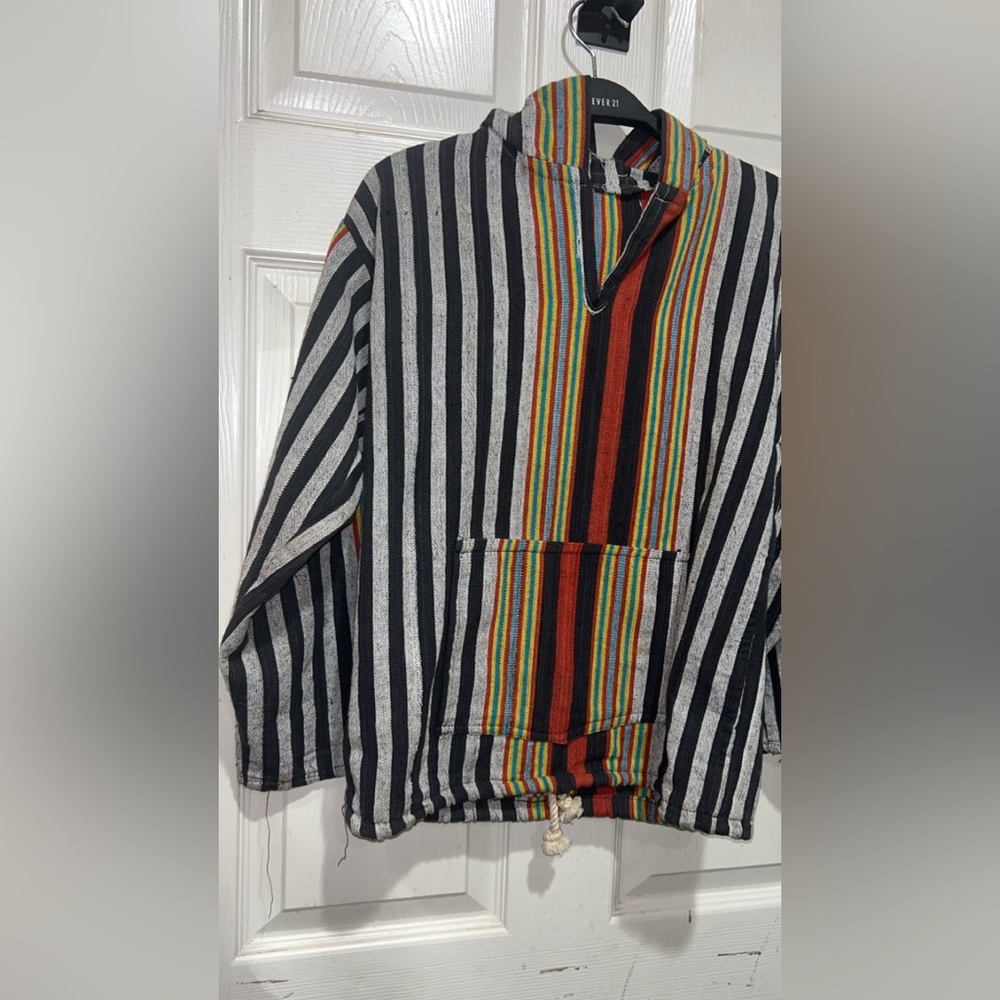 Striped Baja Hoodie with Multicolor Accents